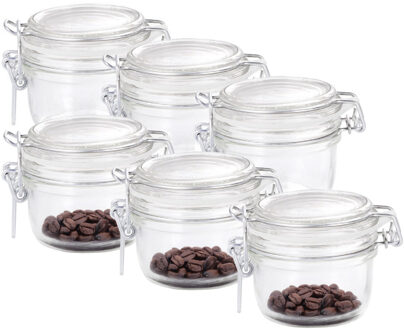 Bormioli Rocco Voorraad/weckpot - 6x - transparant - glas - 8 x 7 cm - 125 ml - Bormioli Rocco
