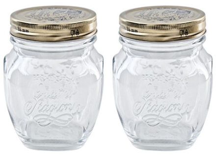 Bormioli Rocco Weckpot/inmaakpot - 15x stuks - met schroefdeksel - 500 ml - Bormioli Rocco