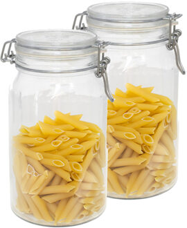 Bormioli Rocco Weckpot/inmaakpot - 2x - 1,5 liter - glas - met beugelsluiting - luchtdicht