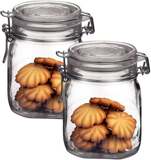 Bormioli Rocco Weckpot/inmaakpot - 2x - 750 ML - glas - met beugelsluiting - luchtdicht - 10 x 13 cm