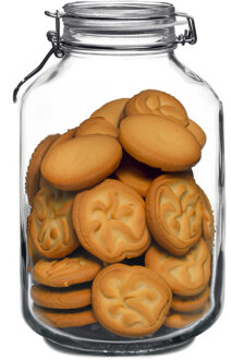 Bormioli Rocco Weckpot/inmaakpot - 4L - glas - met beugelsluiting - luchtdicht - voorraadpot