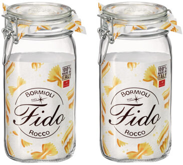 Bormioli Voorraad/weckpot - Set van 5x stuks - transparant - glas - 22 x 10 cm - 1,5 L - Bormioli Rocco