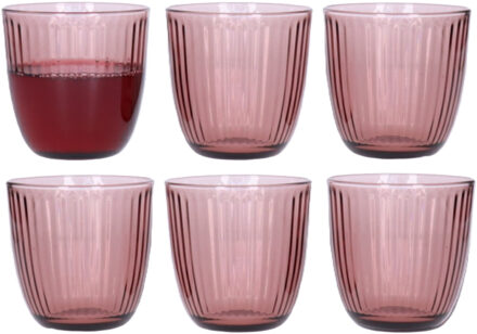 Bormioli Waterglazen - 12x stuks - roze - 290 ml - drinkglazen - sapglazen