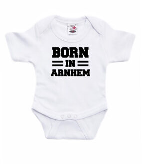 Born in Arnhem kraamcadeau rompertje wit jongens en meisjes 80 (9-12 maanden)