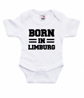 Born in Limburg kraamcadeau rompertje wit jongens en meisjes 68 (4-6 maanden)