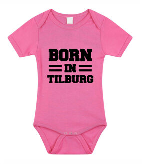 Born in Tilburg kraamcadeau rompertje roze meisjes 68 (4-6 maanden)