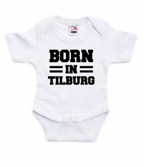 Born in Tilburg kraamcadeau rompertje wit jongens en meisjes 80 (9-12 maanden)