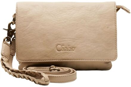 Borneo Style Crossbody Schoudertas creme damestas polstasje Beige - H 15 x B 21 x D 2 cm