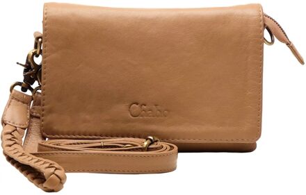 Borneo Style Crossbody Schoudertas mokka damestas polstasje Bruin - H 15 x B 21 x D 2 cm