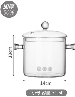 Borosilicaatglas Soep Luxe Pot Transparante Gezondheid Keuken Koken Potten Pannen Set Inductie Kookgerei Sartenes Dining Eg50tg 1.5L glass pot