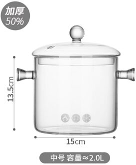 Borosilicaatglas Soep Luxe Pot Transparante Gezondheid Keuken Koken Potten Pannen Set Inductie Kookgerei Sartenes Dining Eg50tg 2L glass pot