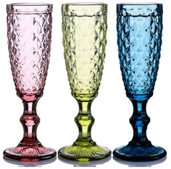 Borrelglaasjes Set Kopjes Champagne Bril Glas Cup Bar Glaswerk Wijnglas Three diamond vormig