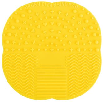 Borstel Schoonmaak Tool Basic Make-Up Producten Scrubber Borstel Board Niet Giftig 1 Pc Silicone Make Brush Cleaner Pad Maken up Wassen 04 geel