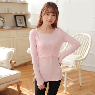 Borstvoeding Tops Uit Mode Herfst Lange Mouwen T-Shirts Voeden Kleren Herfst En Winter Dieptepunt Shirt Herfst Kleding Roze