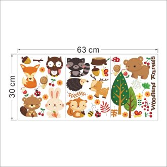 Bos Dieren Eekhoorn Zebra Giraffe Kidergarten Muurstickers Kinderkamer Slaapkamer Home Decor Diy Muurstickers 1221