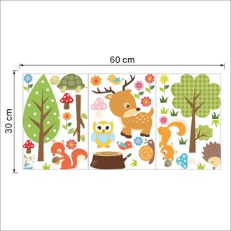 Bos Dieren Eekhoorn Zebra Giraffe Kidergarten Muurstickers Kinderkamer Slaapkamer Home Decor Diy Muurstickers 1223