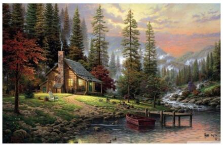 Bos Huis Scenic Foto Canvas Tafel 70X100 Cm