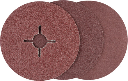 Bosch - 12-delige fiberschuurschijvenset voor haakse slijpmachines, korund