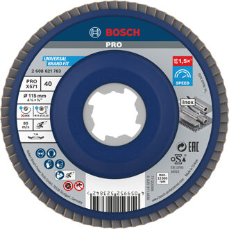 Bosch Accessories 2608621763 X-LOCK fan grinding disc, metal, angled, G 60, X571, 115 mm, K40 Diameter 115 mm 1 pc(s)