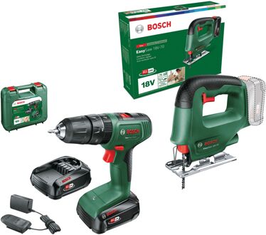 Bosch Accuboormachine Met Klopfunctie + Decoupeerzaag Toolkit 18v (2 Accu’s)