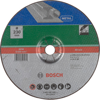 Bosch afbraamschijf - Voor metaal - 230 x 6 mm - gebogen