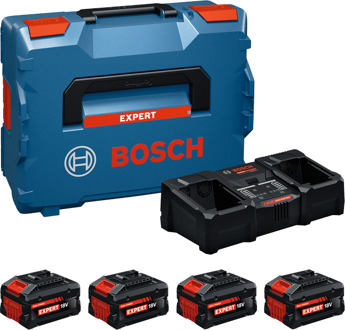 Bosch Blauw Accu Starterset EXBA18V | 2x EXBA18V-55 + 2x EXBA18V-80 + Lader EXAL18V2-320 - 1600A0373Y