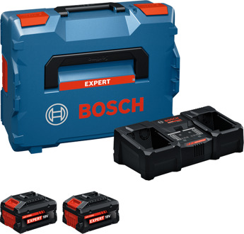Bosch Blauw Accu Starterset EXBA18V-80 / 2-320 | 2x EXBA18V-80 + Lader EXAL18V2-320 - 1600A0373X