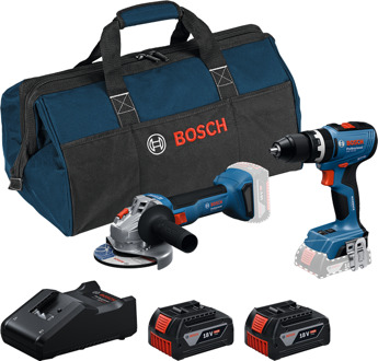 Bosch Blauw Accutoolkit Combipack 18V GSB 18V-65 + GWS 18V-8 | 2x GBA 18V 4.0Ah + Lader GAL 18V-40 - 0615A5008Z