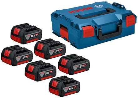 Bosch Blauw Bosch Accessoires Accupack | 6 x GBA 18V 4.0Ah | In L-Boxx - 1600A02A2S
