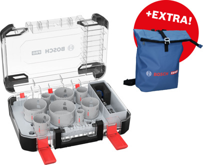 Bosch Blauw Bosch Accessoires Gatenzagenset | 11-delig | Incl. rugzak - 061599766L