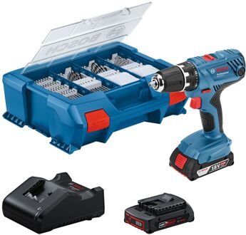 Bosch Blauw Bosch professional accuschroefmachine | GSR 18V-21 | 2x 1,5Ah accu | 63 Accessoires in special AC Case - 06019H5104