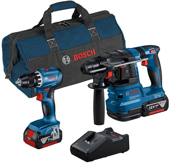 Bosch Blauw | Combopack | GSR 18V-45 + GBH 18V-22 | 18V | 2 x 4.0Ah + lader | In tas - 0615A50038