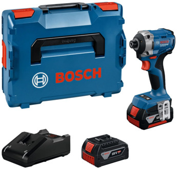 Bosch Blauw GDR 18V-215 Accu slagschroevendraaier | Inclusief 2x GBA 18V 4,0 Ah & Lader GAL 18V-40 - 06019N2002