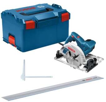 Bosch Blauw GKS 55+ GCE + FSN 1400 Professional Cirkelzaag | Set | 1350 W | 1 x geleiderail | 165 mm zaagblad - 0615990M91