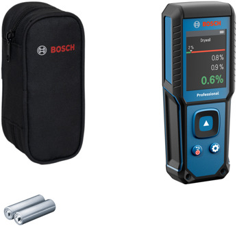 Bosch Blauw GMM 1-15 Materiaalvochtmeter | 2x Batterij 1,5V LR6 (AA) + Opbergetui - 0601078200