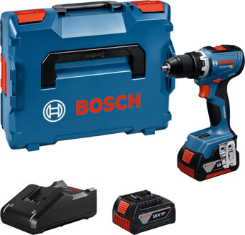 Bosch Blauw GSR 18V-65 accuboorschroevendraaier | 18V | Incl. GAL 18V-40 Snellader & 2x GBA 5.0Ah Accu - 06019N3203