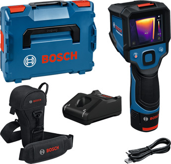 Bosch Blauw GTC 12V-450-13 Thermodetector | 1x Accu GBA 12V 2,0 Ah + Oplader GAL 12V-40 + Opbergetui + USB-C Kabel - 0601083900