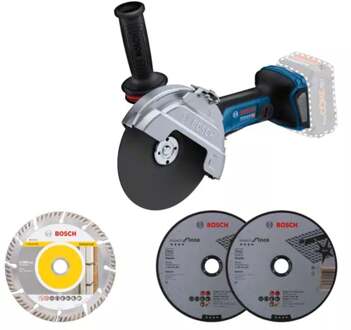 Bosch Blauw GWS 18V-180 PC Accu Haakse slijper | Zonder accu en lader | In doos - 06019H6E01