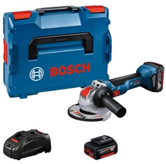Bosch Blauw GWX 18V-10 Professional | Accu Haakse slijper met X-LOCK | L-BOXX | GBA 18V 5.0Ah - 06017B0102