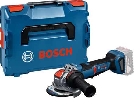 Bosch Blauw GWX 18V-11 PS Professional Accu Haakse Slijper | X-Lock | 125 mm | Zonder accu's en lader in L-boxx - 06019N4400