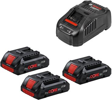 Bosch Blauw ProCORE18V 4.0Ah Starter Set (3x PC 18V 4.0Ah + GAL 1880) - 0615990N2G