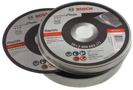 Bosch Doorslijpschijf recht Standard for Inox - Rapido 115mm - 10stuks