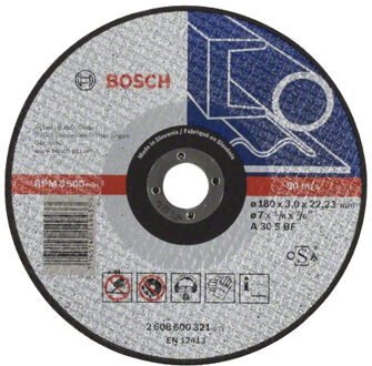 Bosch Professional Doorslijpschijf recht Expert for Metal A 30 S BF, 180 mm, 22,23 mm, 3,0 mm