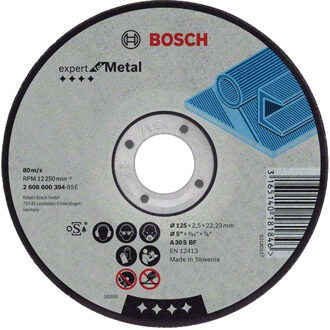 Bosch Professional Doorslijpschijf recht Expert for Metal AS 46 S BF, 125 mm, 22,23 mm, 1,6 mm