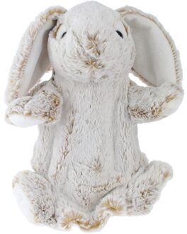 Bosdieren handpoppen knuffels konijn/haas bruin 25 cm