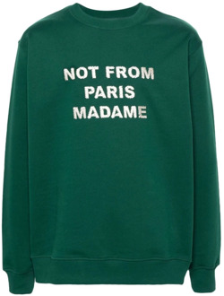 Bosgroene Slogan Sweatshirt Drole de Monsieur , Green , Heren - Xl,L,M,S