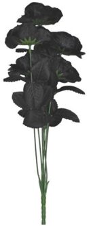 Bosje met 6 zwarte rozen - halloween decoratie - 37 cm - Heksen - Verkleedaccessoires