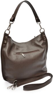 Bosneger Rundleer Tas Kastanjebruin