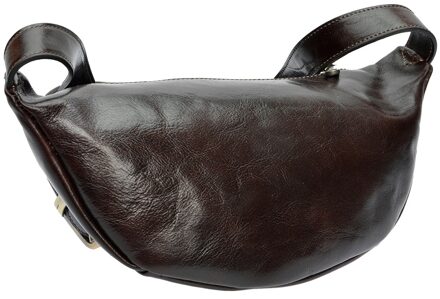 Bosneger Rundleer Tas Kastanjebruin