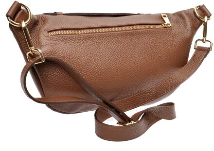 Bosneger Rundleer Tas Kastanjebruin